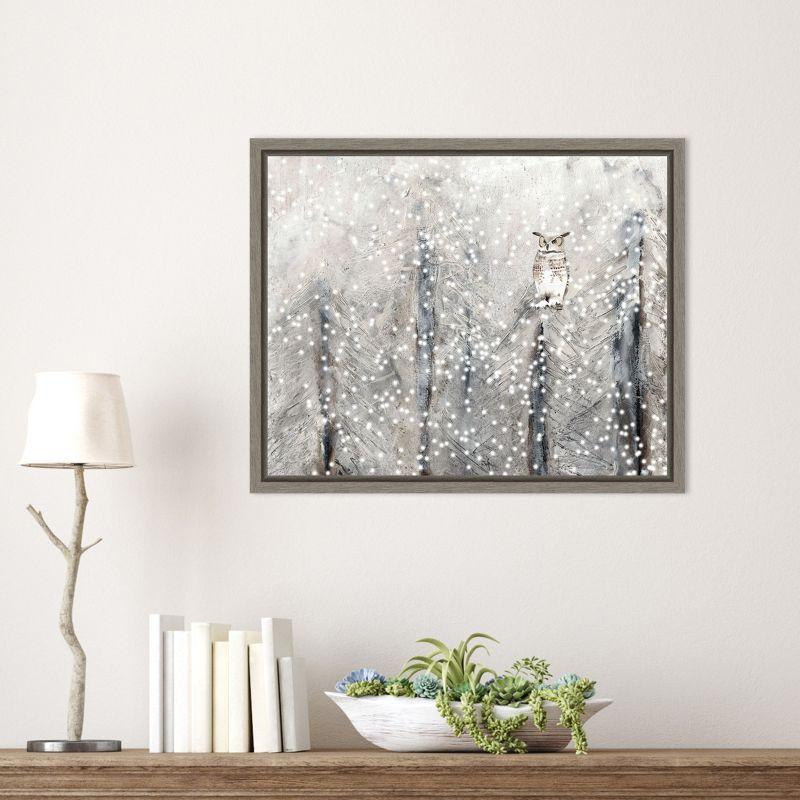 Amanti Art Snowy Habitat I (Owl) by Alicia Ludwig Canvas Wall Art Print Framed 20 x 16-in.