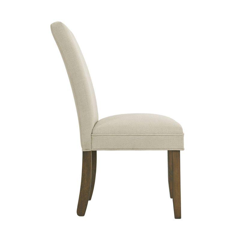 Elegant Cream Upholstered Parsons Side Chair Set in High-Quality Wood