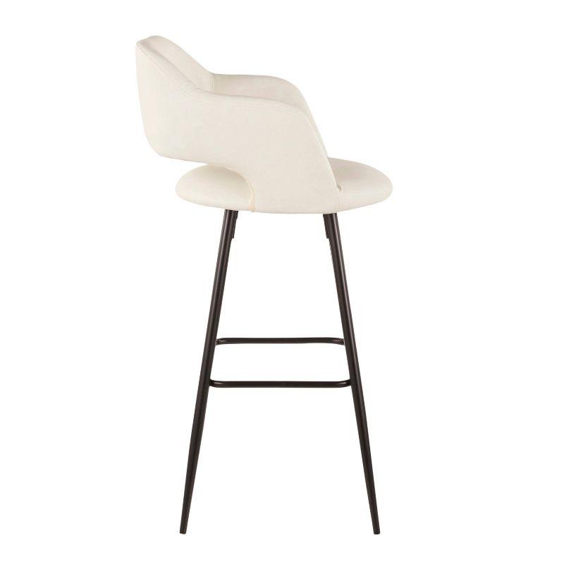 Set of 2 Margarite Contemporary Barstools: Ergonomic Low Back, Metal Legs, 29" Seat Height - LumiSource