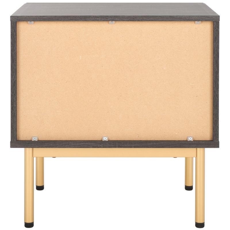 Axelle 1 Drawer Nightstand - NST9607 - Distressed Black/Gold - Safavieh