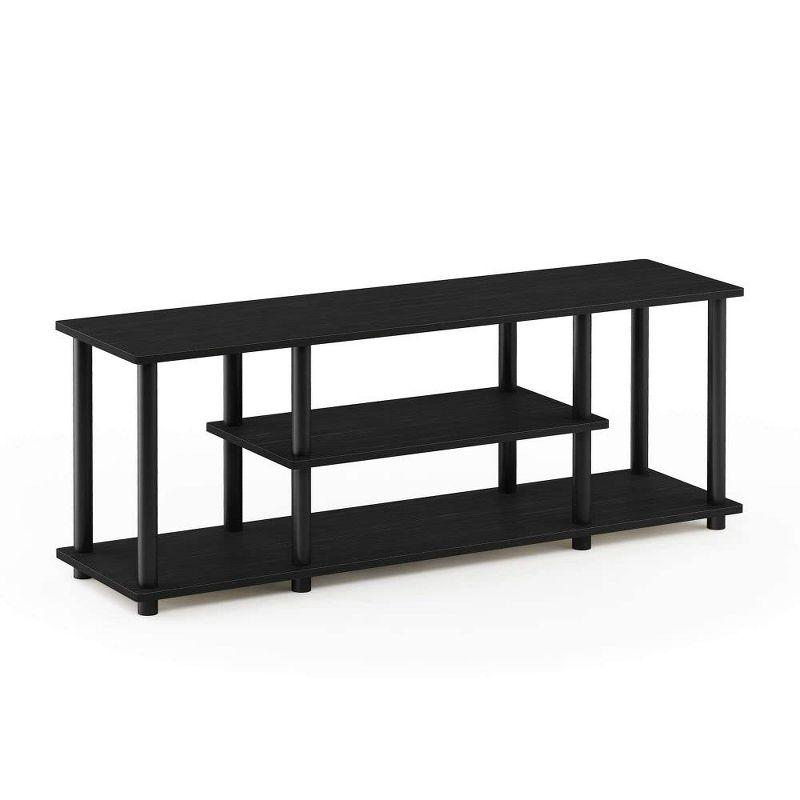 Furinno No Tools 3-Tier TV Stands for TV's up to 50" Entertainment Media Center Walnut/Black