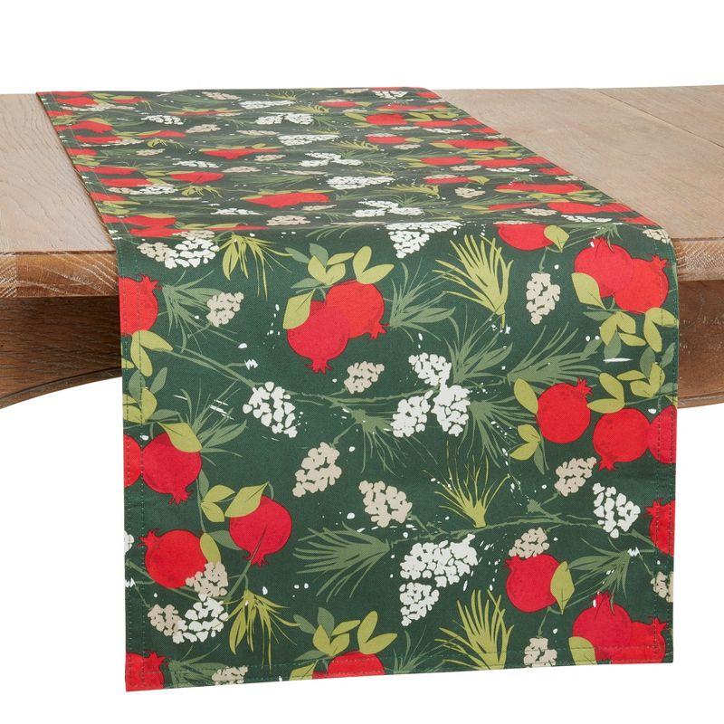 Holiday Pomegranate Design Polyester Table Runner