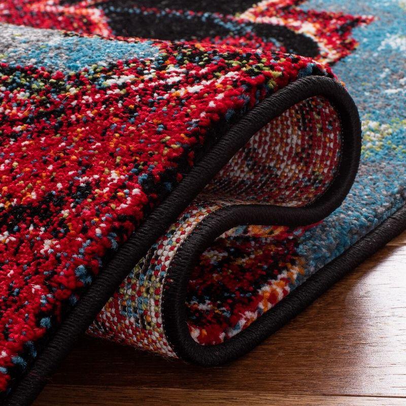 Vintage Hamadan VTH248 Power Loomed Indoor Area Rug - Blue/Red - 6'7"x6'7" - Safavieh