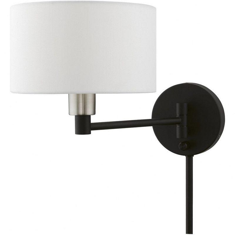 Livex Lighting 1 - Light Wall Light in  Black/Brushed Nickel