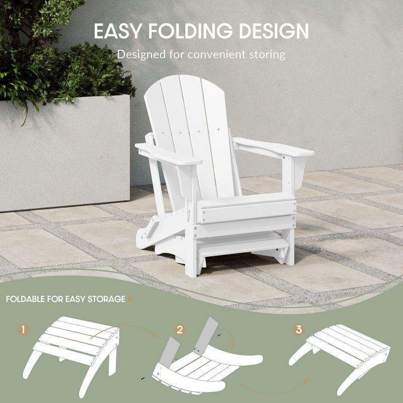 WestinTrends All-Weather Outdoor Patio Poly Adirondack Ottoman Footrest, White