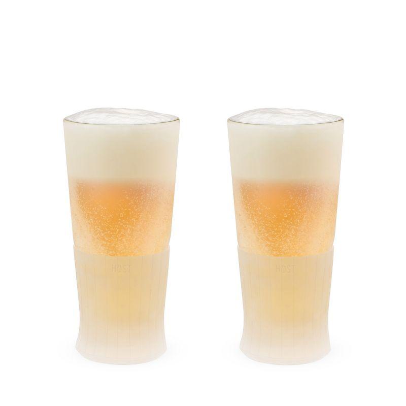 Glass Beer FREEZE Cooling Cups (Set of 2)