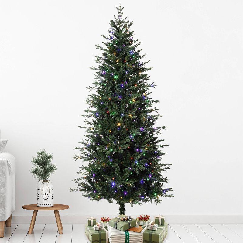 6.5' Artificial Fir Christmas Tree with Color & Clear Lights