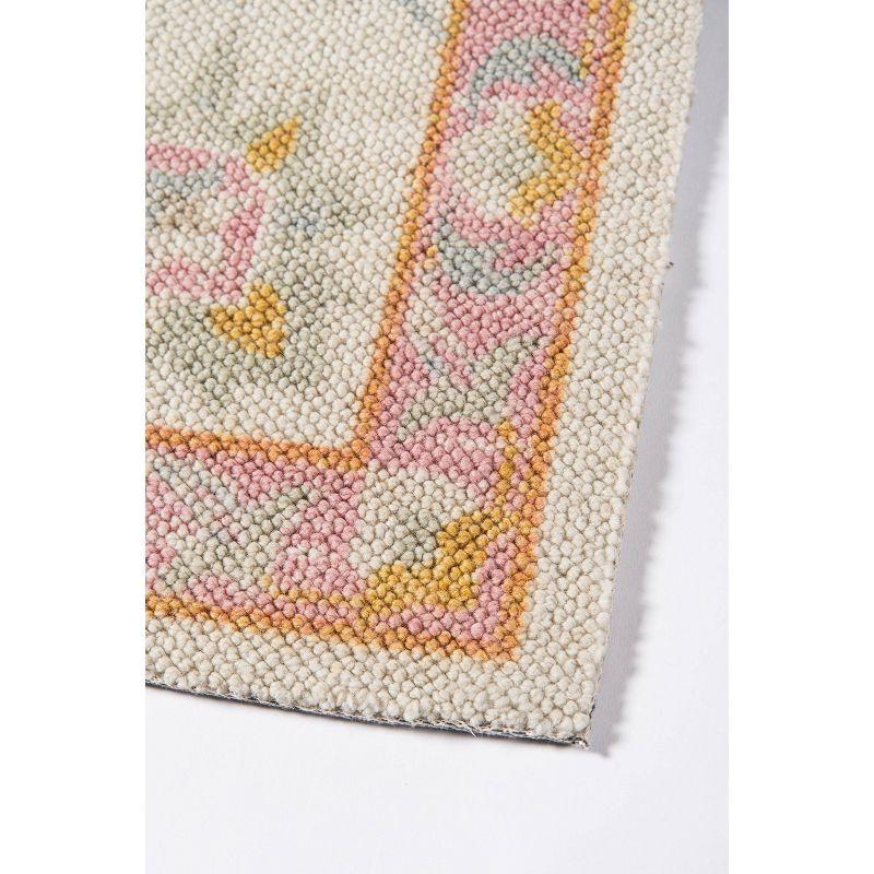 2'3"x7'6" Runner Anatolia Riylnn Rug Pink - Momeni: Bohemian Wool & Nylon Area Rug, Low Pile, Floral Pattern