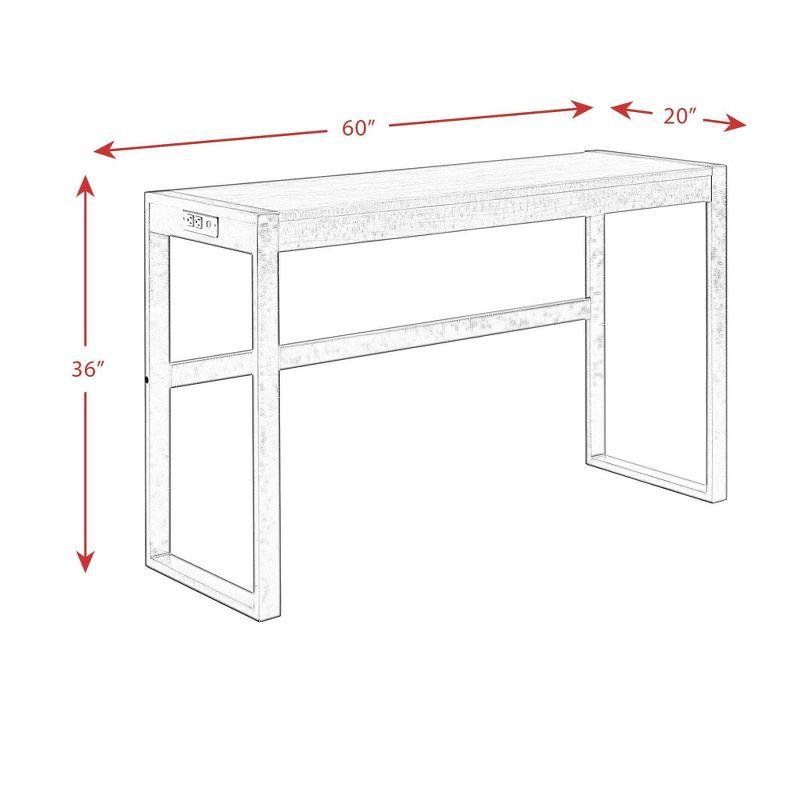 Enrico Multipurpose Bar Table Set Brown - Picket House Furnishings: Includes 3 Stools, USB Outlet