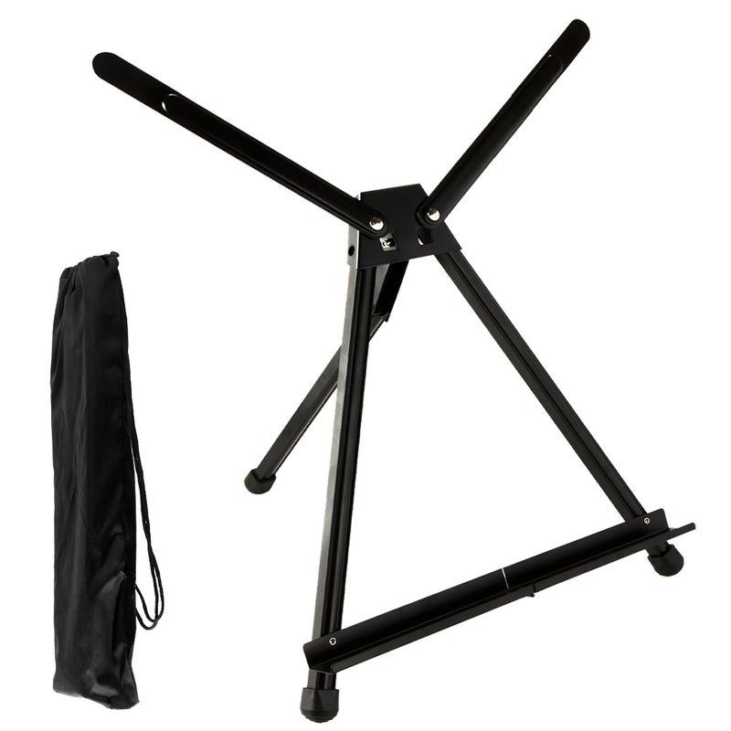 Black Aluminum Portable Tabletop Easel with Carrying Case