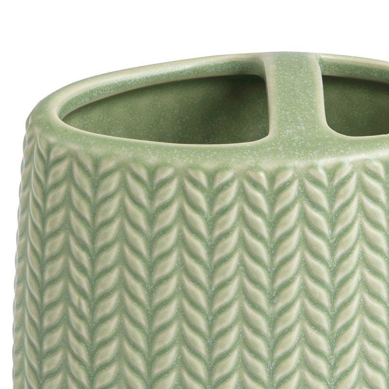 Dashi Toothbrush Holder - Allure Home Creations: Ceramic Bathroom Accessory, Sage Green, 4.1" Height