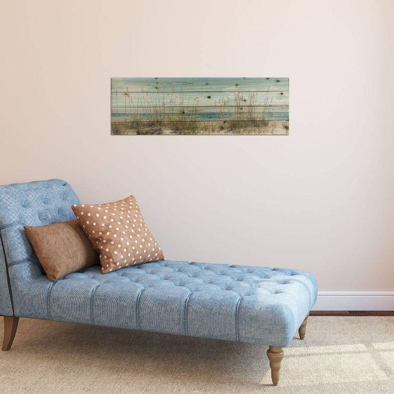 "Beach Sand Dunes Long" Photograph Print on Planked Wood Wall Art