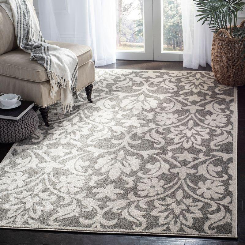 Elegant Amherst Dark Grey & Beige 3' x 5' Geometric Area Rug