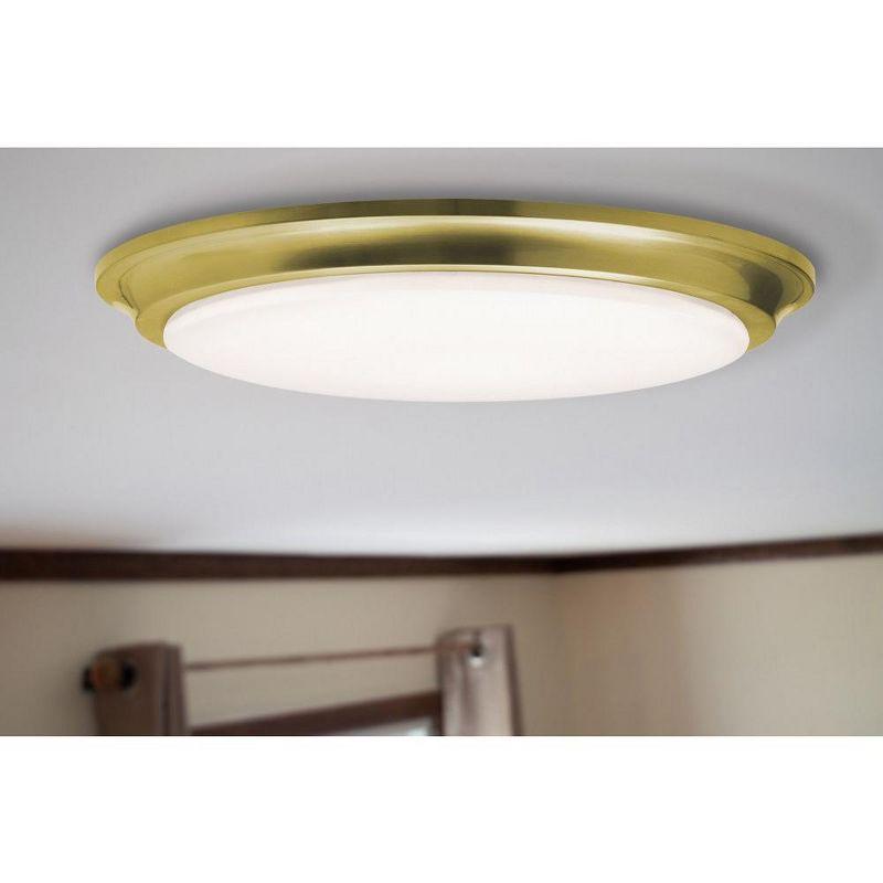 Baron Satin Brass 14" LED Flush Mount Light