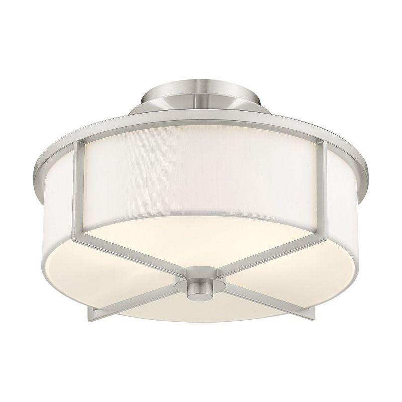 Livex Lighting Wesley 2 - Light Semi-Flush Mount in  Brushed Nickel