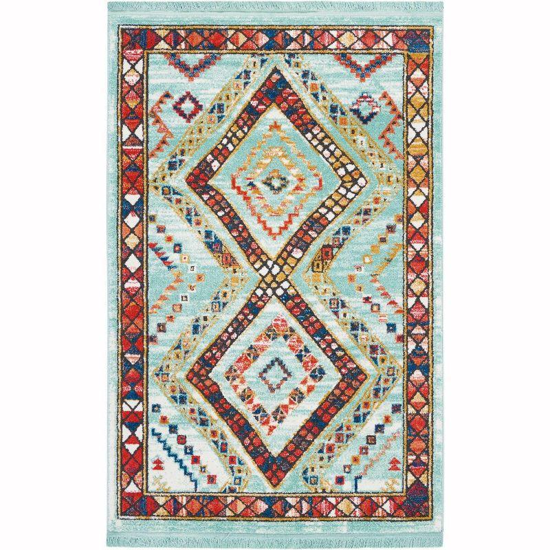 Nourison Decor Bordered Diamond Indoor Area Rug - 3'11" x 6'2" Aqua