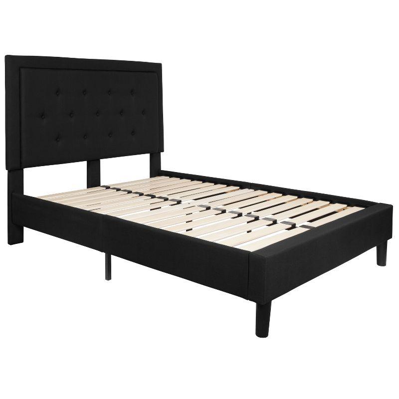 Elegant Full/Double Tufted Upholstered Platform Bed in Black