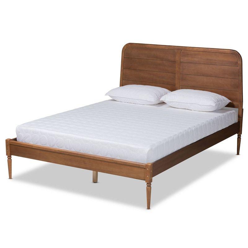 Queen Kassidy Wood Platform Bed Walnut Brown - Baxton Studio: Modern Style, No Box Spring Needed