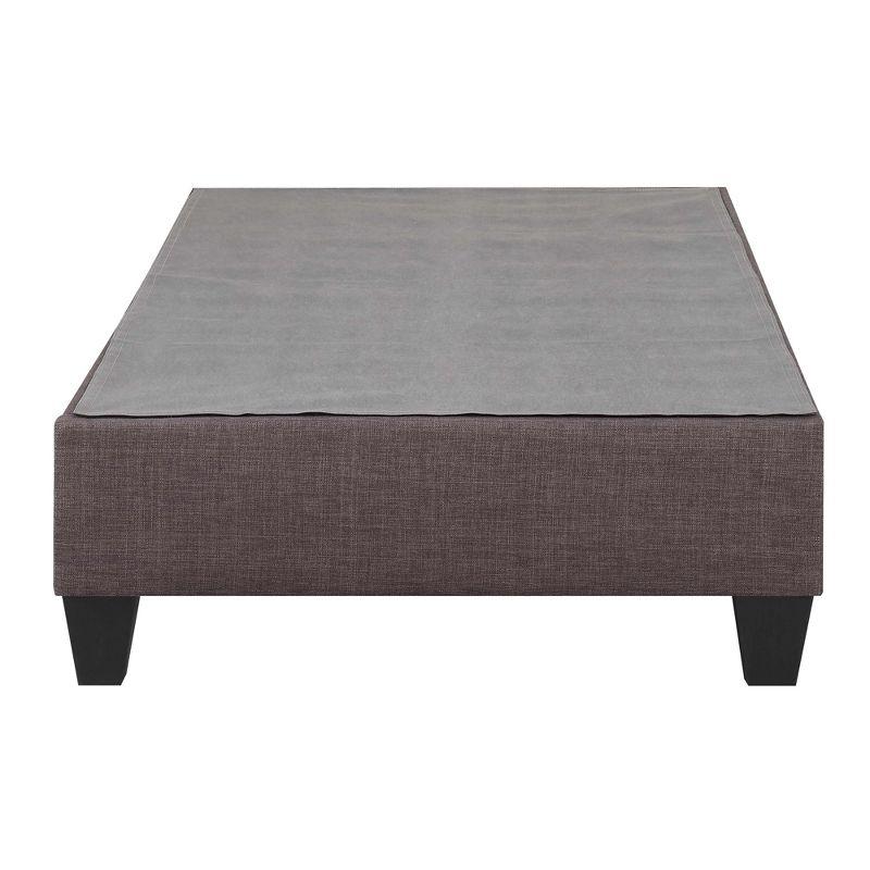 Gray Twin Upholstered Platform Bed with Pine Frame