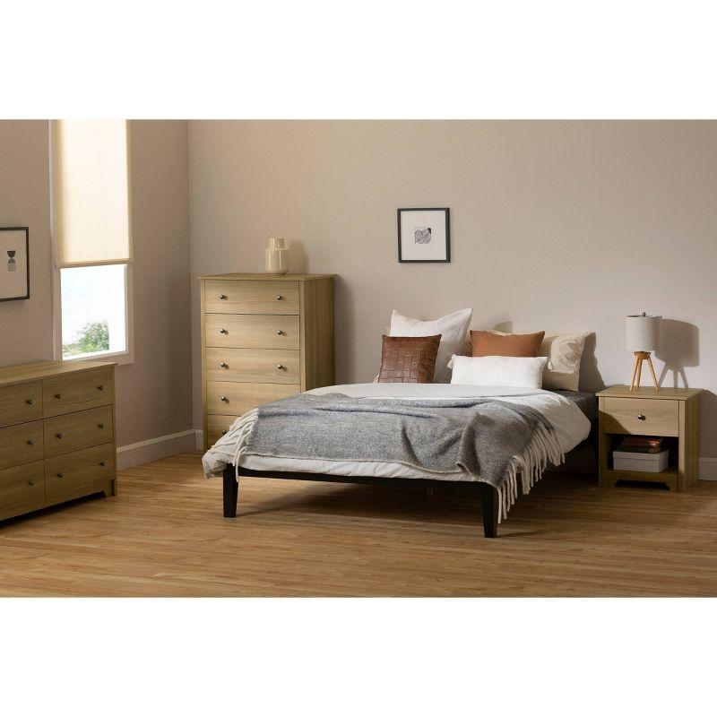 Natural Ash 6-Drawer Double Dresser with Metal Knobs