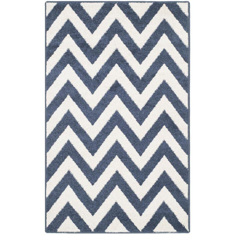 Amherst AMT419 Power Loomed Indoor Accent Rug - Navy/Beige - 2'6"x4' - Safavieh