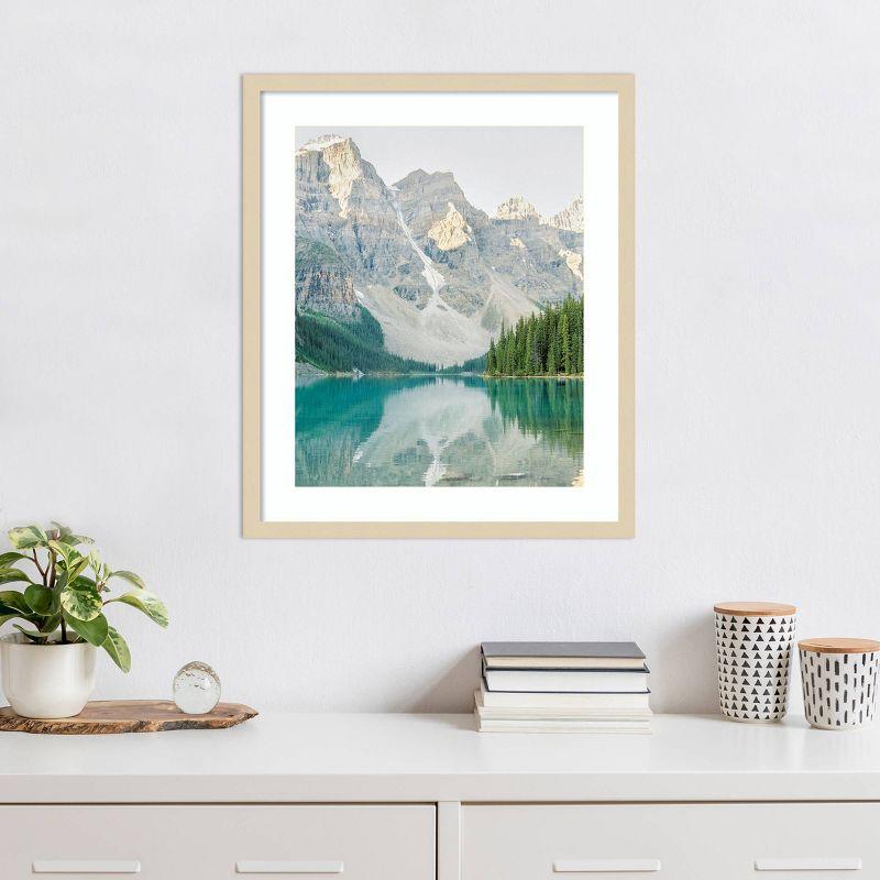 Mountain Reflection III Natural Wood Framed Scenic Photography Print