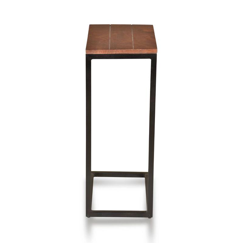 Carolina Living Fletcher C Table Chestnut/Black: Chair Side Accent, Metal Frame, Mango Wood Top