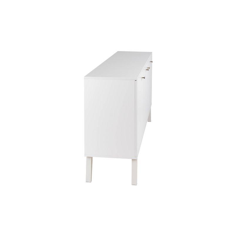 Milo Mid-Century Modern 4 Door Buffet Server White - Prepac: Laminated Storage Cabinet, CARB Certified