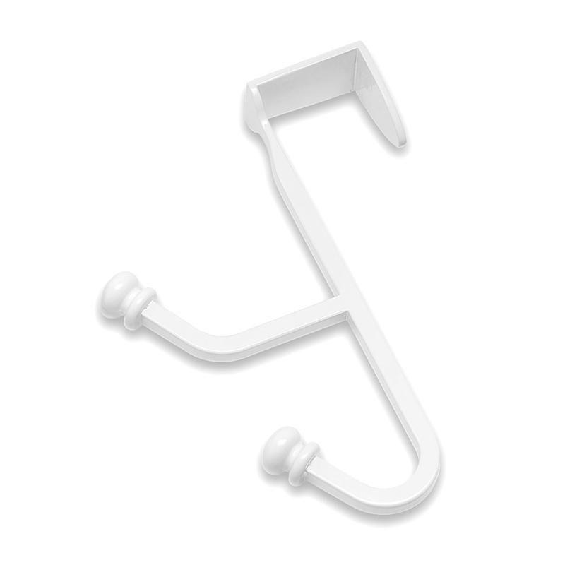 White Vinyl Coated Steel Over-the-Door Double Hook