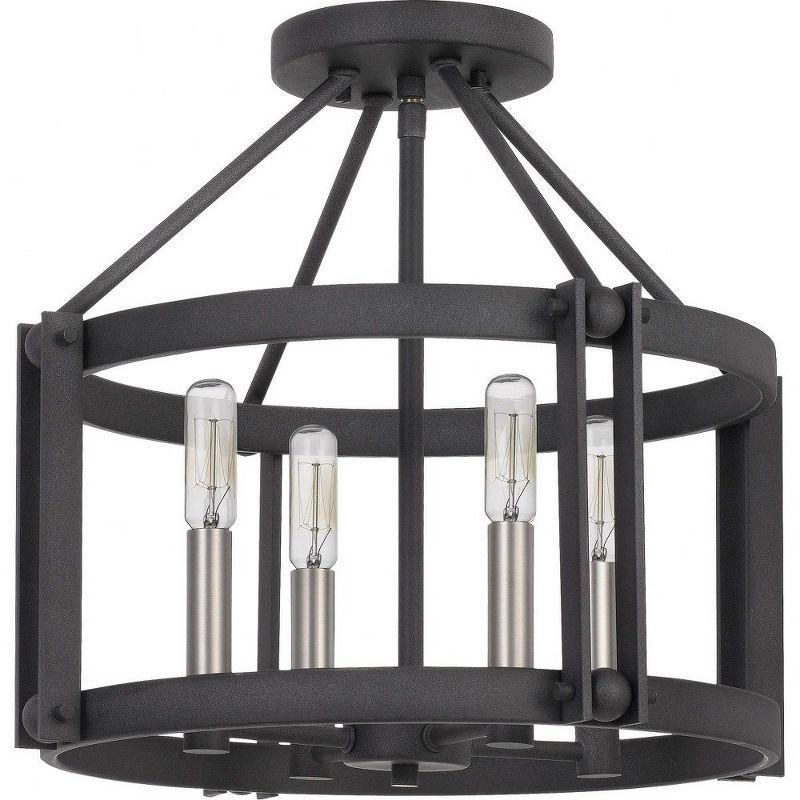 Quoizel Lighting Victor 4 - Light Semi-Flush Mount in  Mottled Black