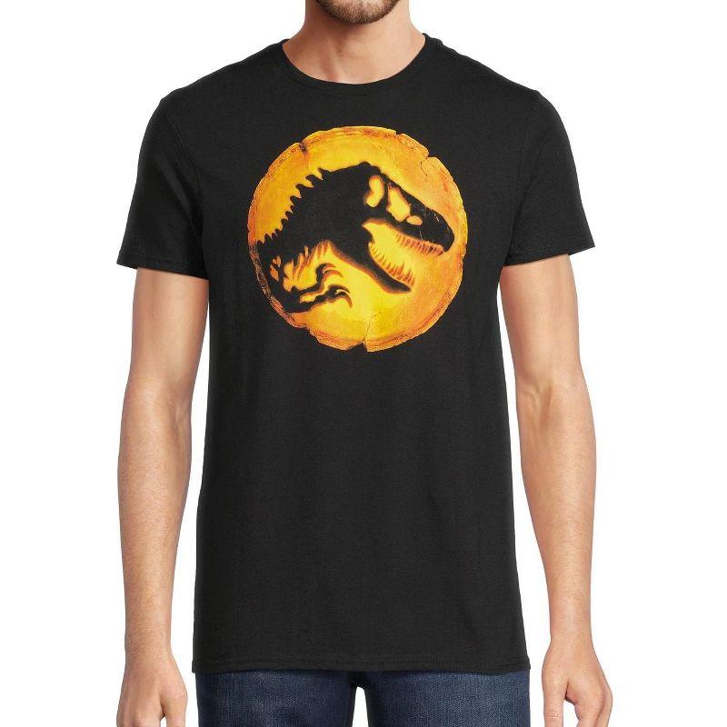 Jurassic World Glowing Dinosaur Black Cotton Graphic Tee 2XL