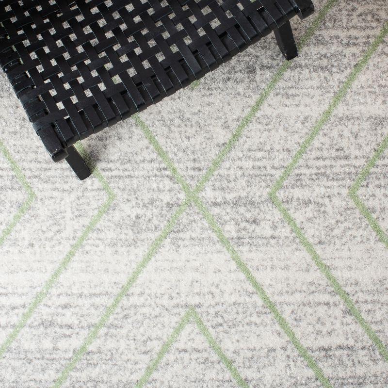 Adirondack Gray and Green Geometric 3' x 5' Area Rug