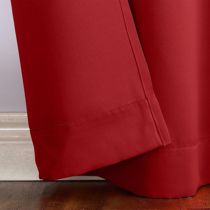 40"x63" Sun Zero Blackout Kenneth Energy Saving Grommet Curtain Panel Red: Modern Thermal Insulated Noise Reduction