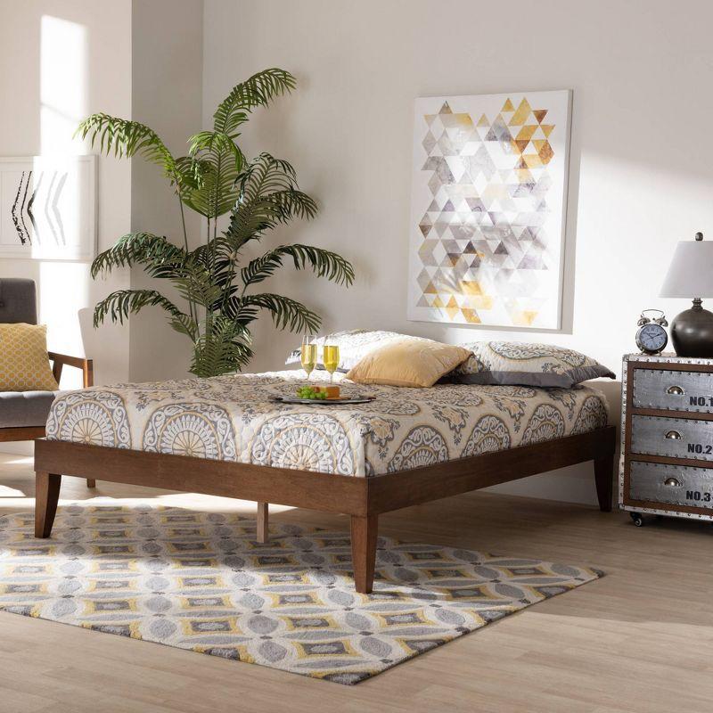 Lucina Walnut Platform Bed Frame Brown - Baxton Studio