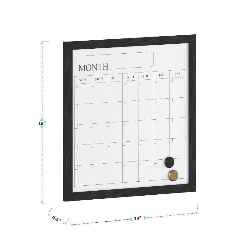 Thomas Martha Stewart Magnetic Monthly Calendar Dry Erase Board with Woodgrain Frame, Dry Erase Marker, and 2 Magnets