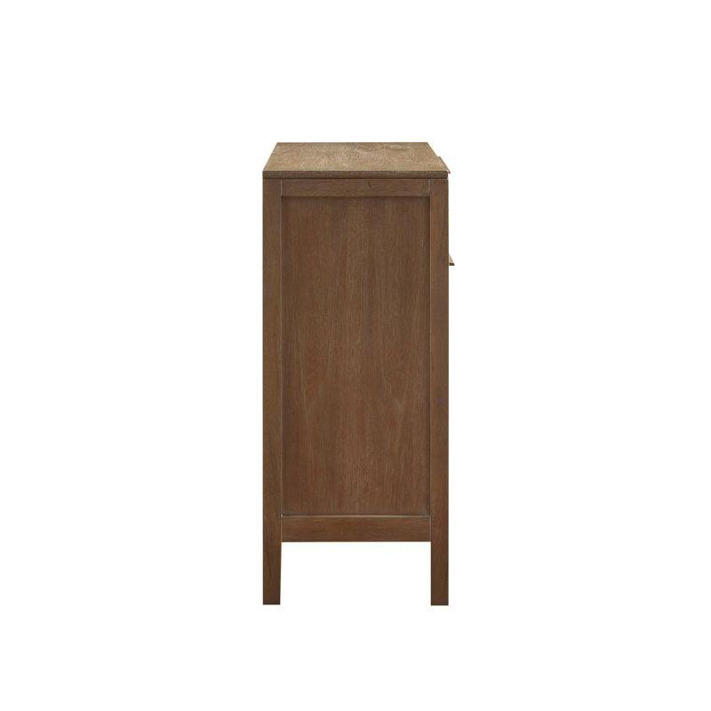 Addison Accent Chest Natural - Madison Park: Solid Wood, Cane Webbing, Storage Shelf, Locking Doors