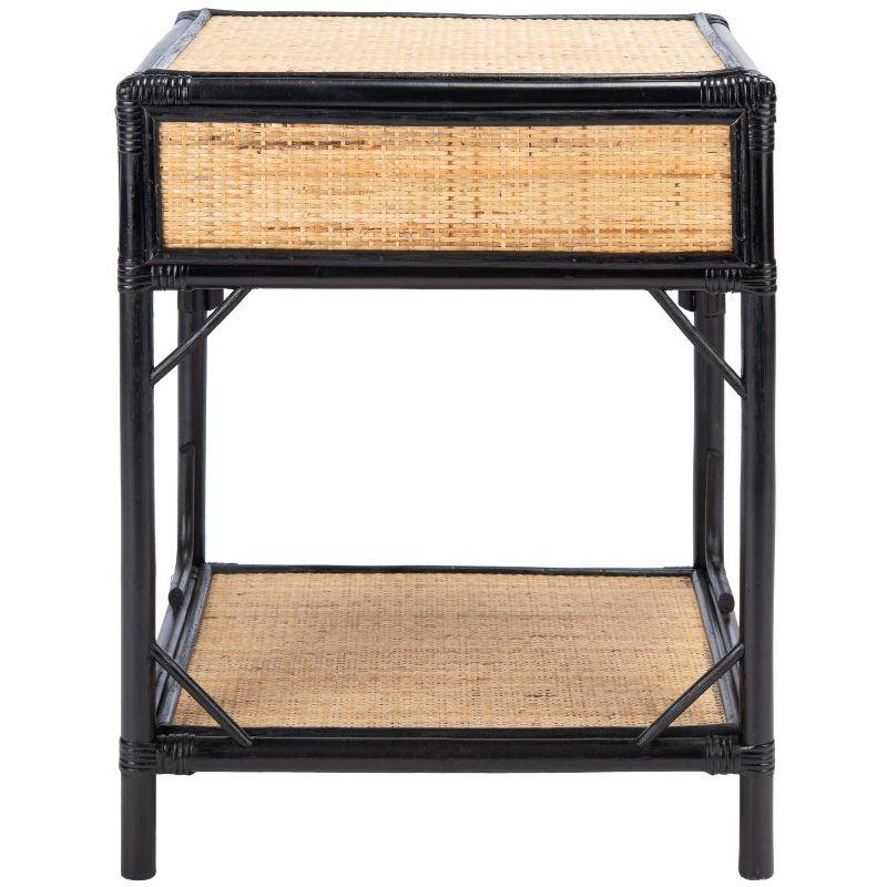 Roya 1 Drawer 1 Shelf Nightstand - NST4005 - Black/Natural - Safavieh