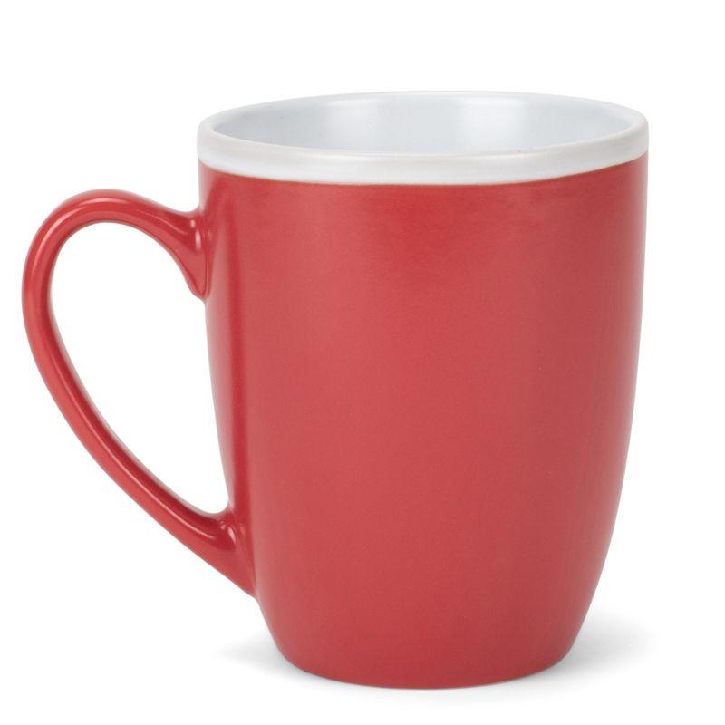 Elanze Designs Solid Color Warm Red Orange Yellow 16 ounce Matte Ceramic Mugs Assorted Set of 4