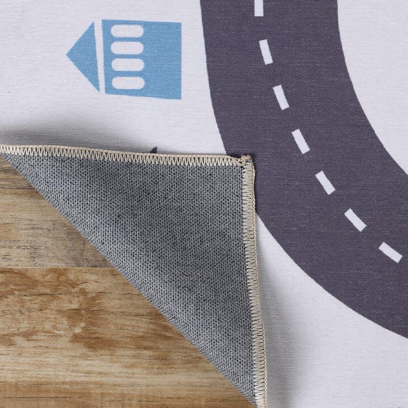 Path Non-Slip Kids Playroom Nursery Washable Indoor Area Rug, 2'x3', Ivory - Blue Nile Mills