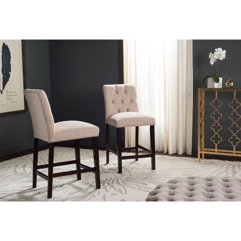 Norah Counter Stool (Set of 2) - FOX6209 - Beige - Safavieh Couture