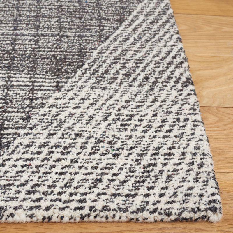 Abstract ABT360 Handmade Tufted Runner Rug - Ivory/Charcoal - 2'-3" X 8' - Safavieh