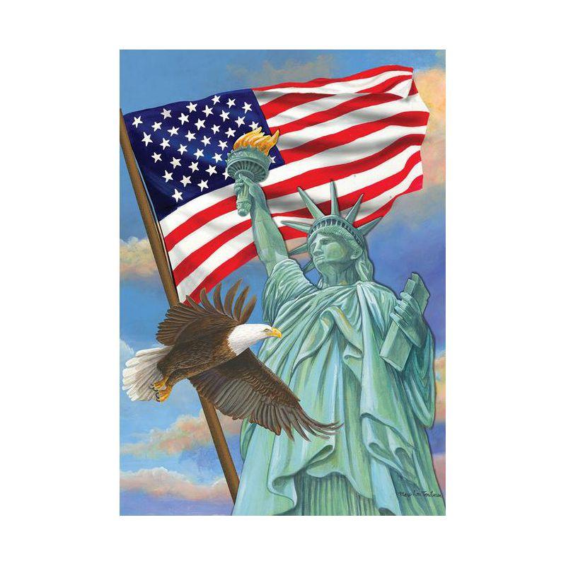 Briarwood Lane Symbols of Freedom Patriotic House Flag Statue of Liberty Eagle 28" x 40"