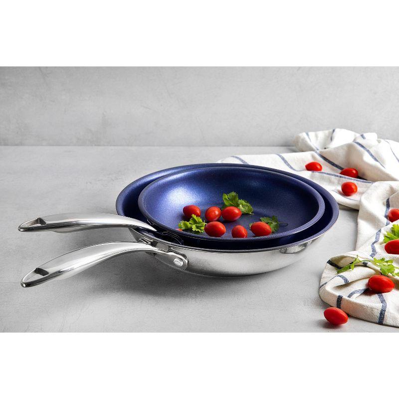 Granitestone Blue Stainless Steel 9.5'' + 11'' Fry Pan Set