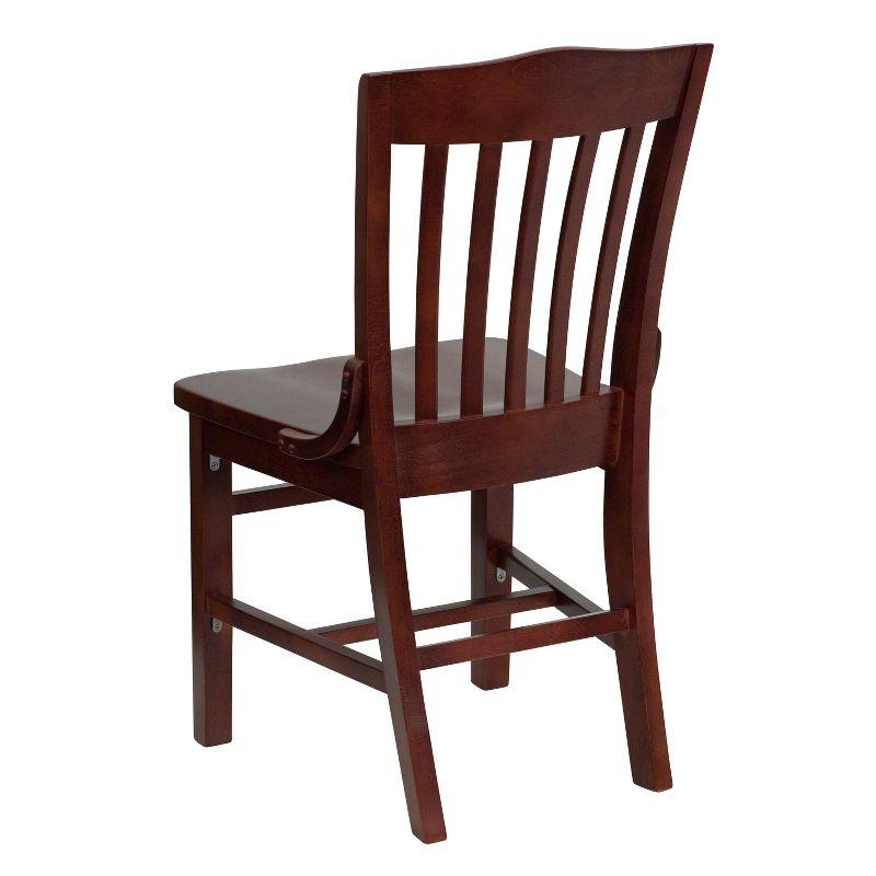 Elegant Mahogany Wood Vertical Slat Side Chair in Rich Brown