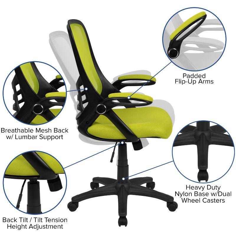 Flash Furniture Cappello High-Back Mesh Swivel Ergonomic Office Chair with Flip-Up Arms