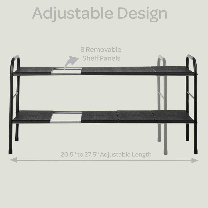 Under Sink Organizer - 2 Tier Adjustable Shelf Organizer with 8 Removable Panels - Kitchen or Bathroom Under Sink Organizers and Storage by Home-Complete