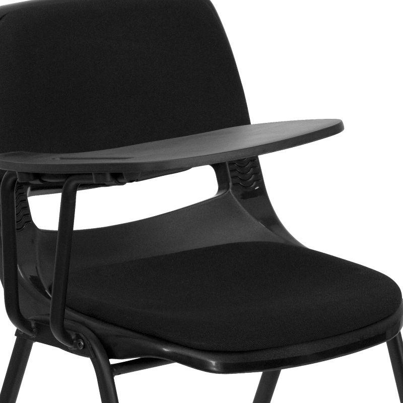 Flash Furniture Black Padded Ergonomic Shell Chair with Right Handed Flip-Up Tablet Arm