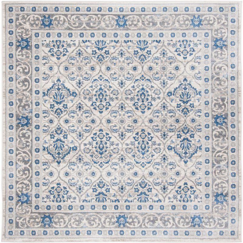 Elysian Square Hand-Knotted Gray Synthetic Easy-Care Rug