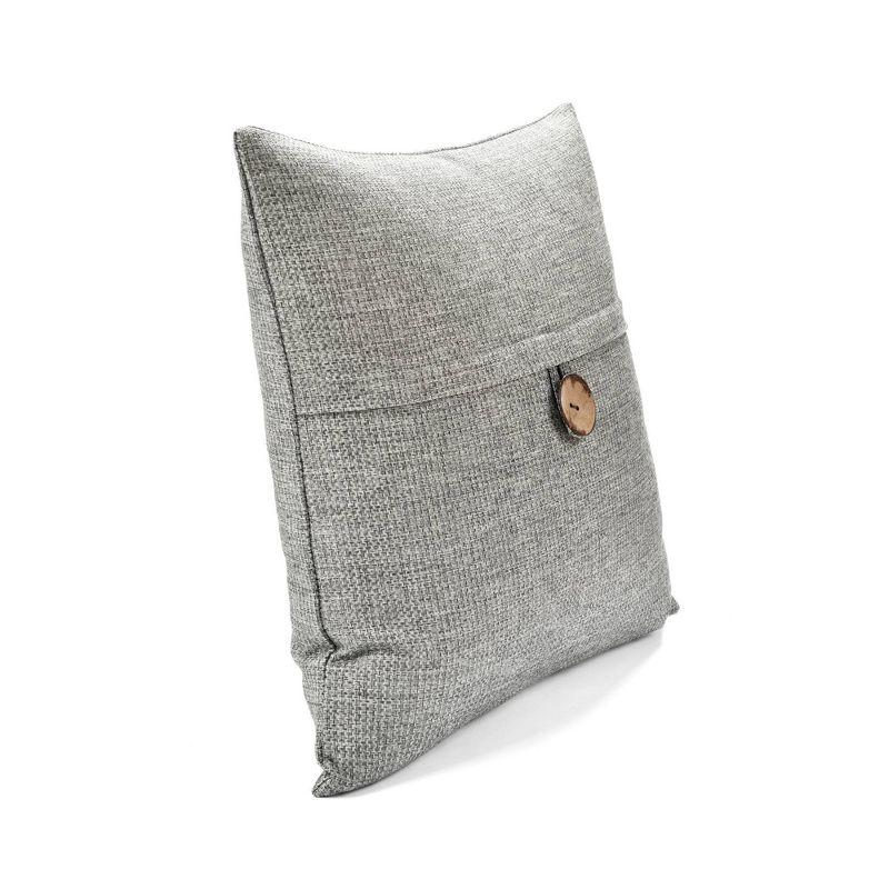 Oversize Linen Texture Woven Button Family-Friendly Throw Pillow Cover - Lush Décor