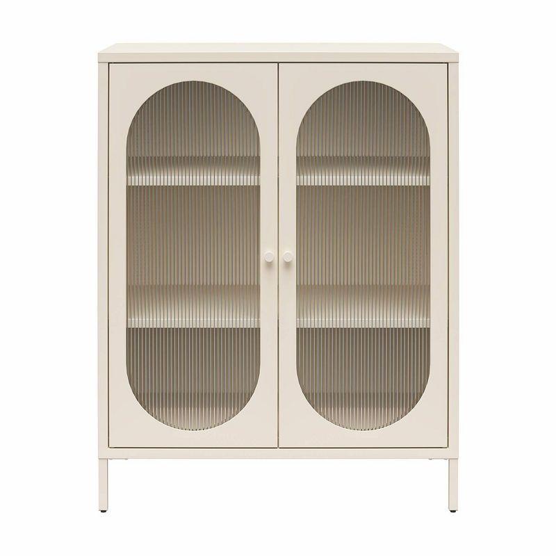 Luna 39.96'' Tall Accent Cabinet with Fluted Glass